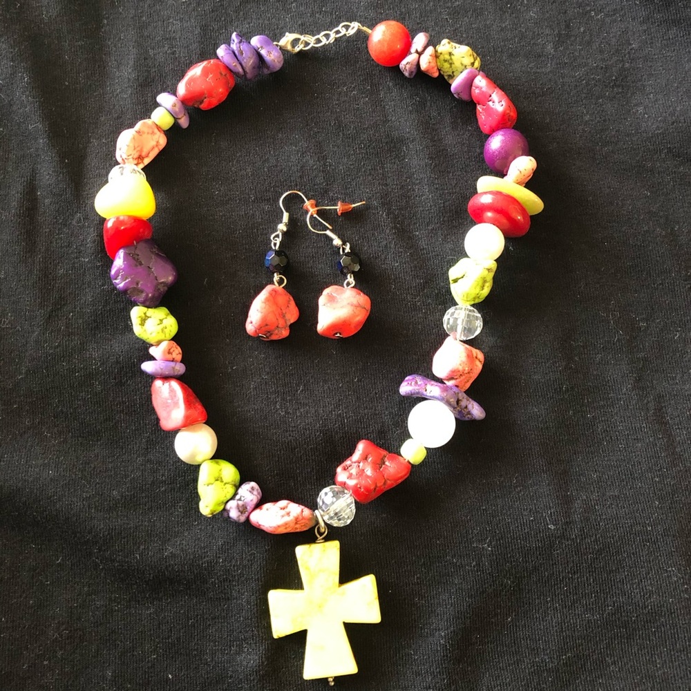 Handmade necklace and earrings